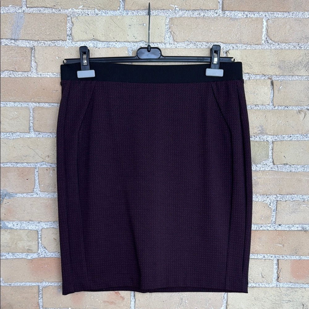 Ecru Burgundy and Black Skirt